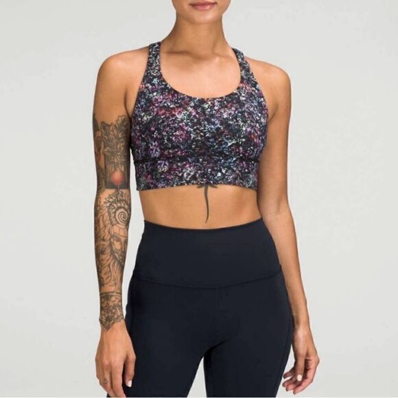 Lululemon Energy Longline Bra Floral Spray size 4 Strappy Criss Cross - Picture 8 of 8